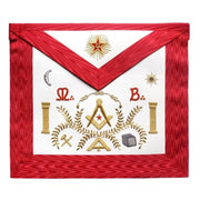 Master Mason Scottish Rite Apron – Red Moire Stone Acacia