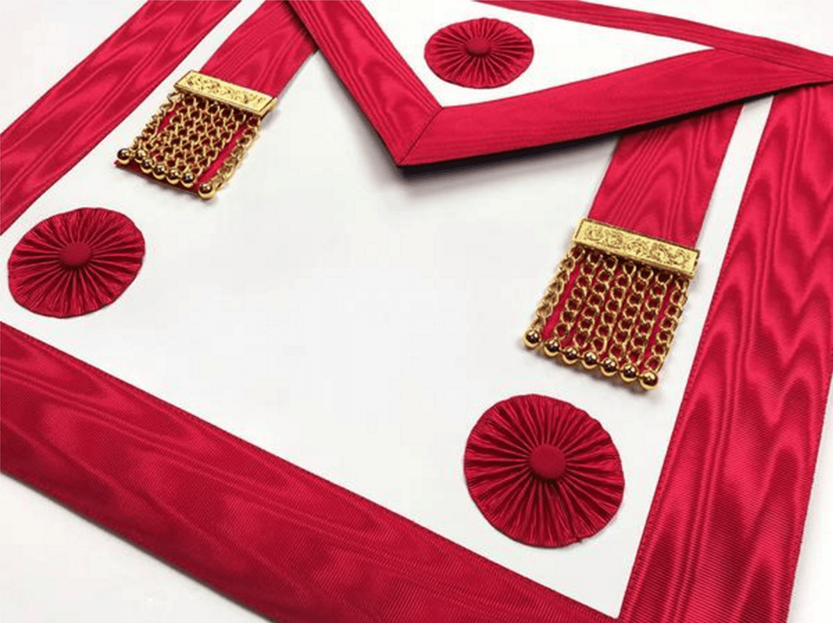 Riaz Impex Masonic Aprons Master Mason Scottish Rite Apron – Turquoise Moire with Rosettes
