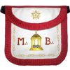 Master Mason Scottish Rite Apron – White & Red with Pleated Edges MB Temple