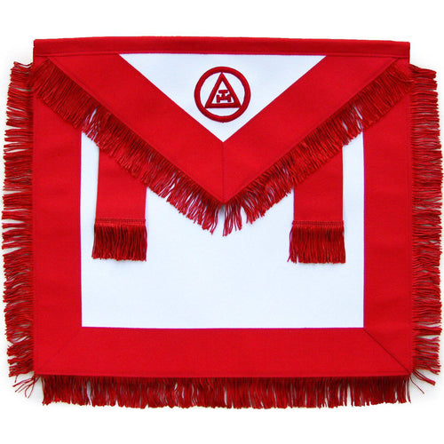 Riaz Impex Masonic Aprons Member Royal Arch Chapter Apron – Red Triple Tau with Fringe Tassels