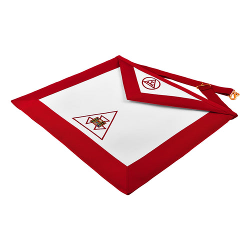 Riaz Impex Masonic Aprons Past High Priest Royal Arch Chapter Apron – Red Ribbon With Triple Tau
