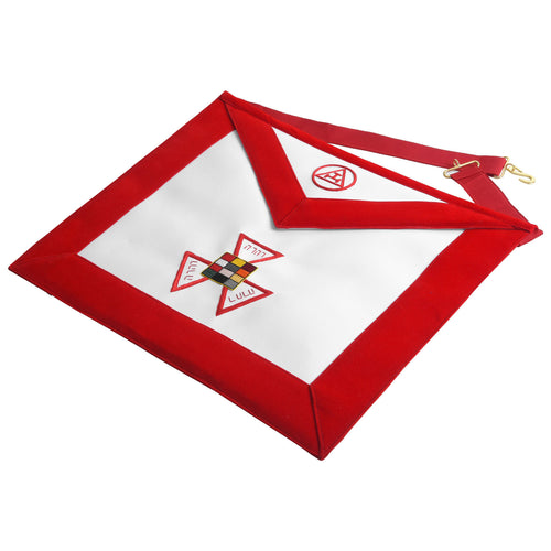 Riaz Impex Masonic Aprons Past High Priest Royal Arch Chapter Apron – Red with Triple Tau Insignia