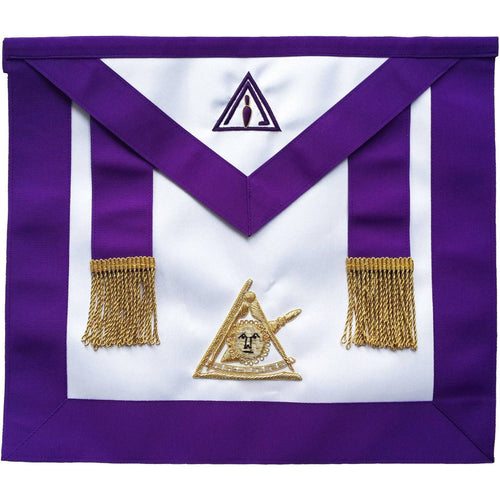 Riaz Impex Masonic Aprons Past Illustrious Master Council Apron – Purple Grosgrain