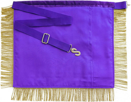 Riaz Impex Masonic Aprons Past Illustrious Master Council Apron – Purple Hand Embroidery & Fringe Tassels