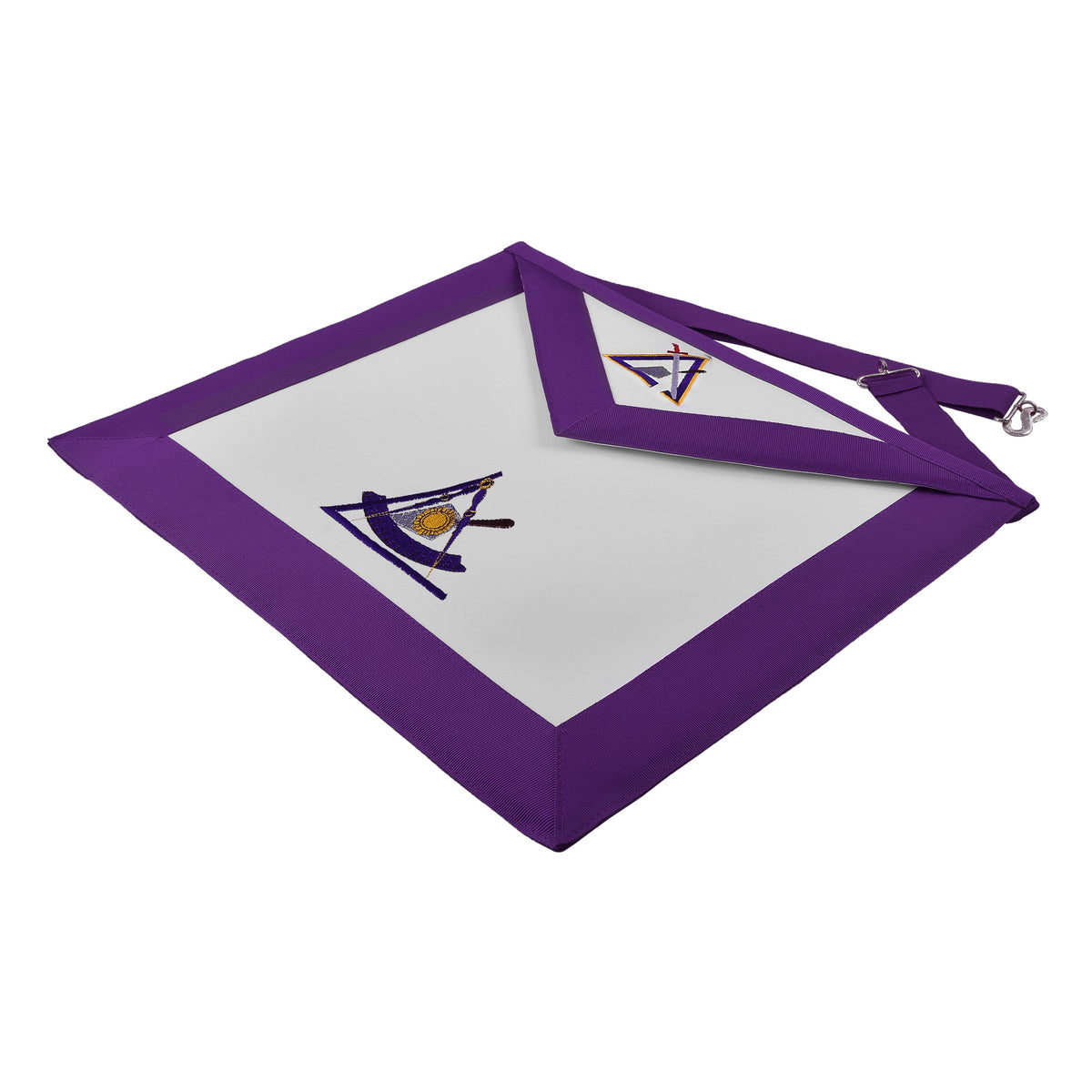 Riaz Impex Masonic Aprons Past Illustrious Master Council Apron – Purple Ribbon Machine Embroidery