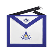 Past Master Blue Lodge Apron – Blue Grosgrain with Gold & Blue Emblem