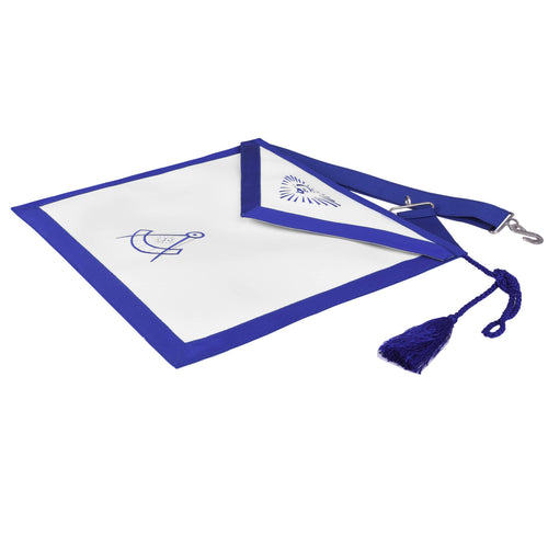 Riaz Impex Masonic Aprons Past Master Blue Lodge Apron – Blue Ribbon With Tassels