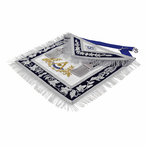 Riaz Impex Masonic Aprons Past Master Blue Lodge Apron – Gold Bullion Emblem