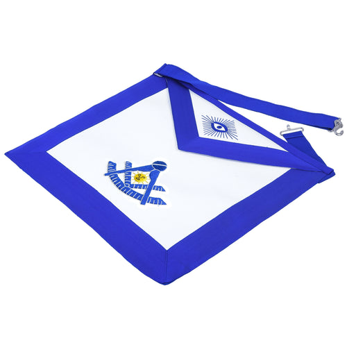 Riaz Impex Masonic Aprons Past Master Blue Lodge Apron – Royal Blue with Gold Sun
