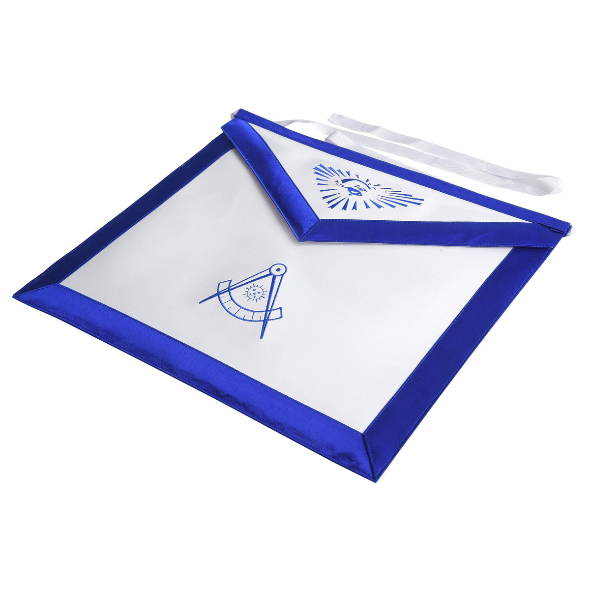Riaz Impex Masonic Aprons Past Master Blue Lodge Apron – White Tape Ties