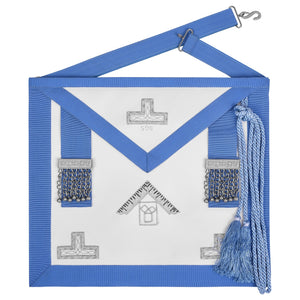 Riaz Impex Masonic Aprons Past Master Blue Lodge Pennsylvania Regulation Apron – Euclid’s 47th Problem Hand Bullion Embroidery