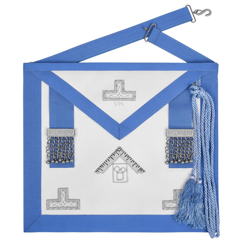 Riaz Impex Masonic Aprons Past Master Blue Lodge Pennsylvania Regulation Apron – Euclid’s 47th Problem Hand Bullion Embroidery