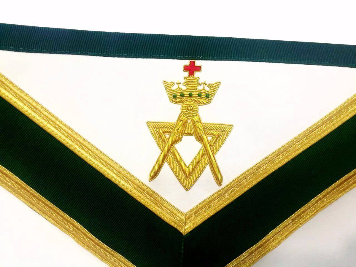 Riaz Impex Masonic Aprons Past Sovereign Master Allied Masonic Degrees Apron – Green Velvet