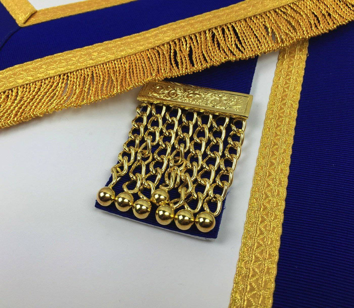 Riaz Impex Masonic Aprons Provincial Craft Apron – Royal Blue with Gold Fringe