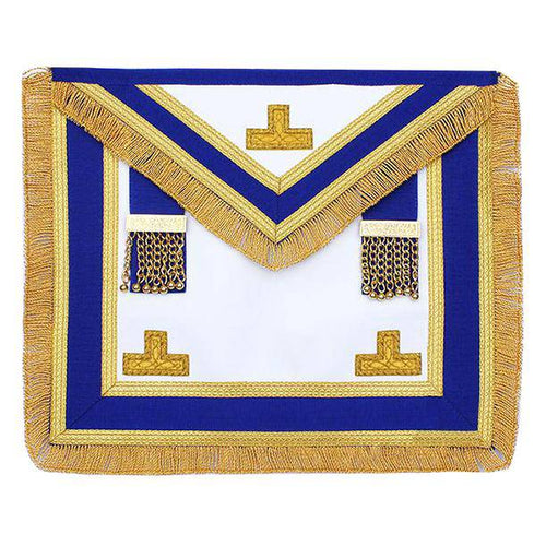 Riaz Impex Masonic Aprons Provincial Craft Apron – Royal Blue with Gold Fringe