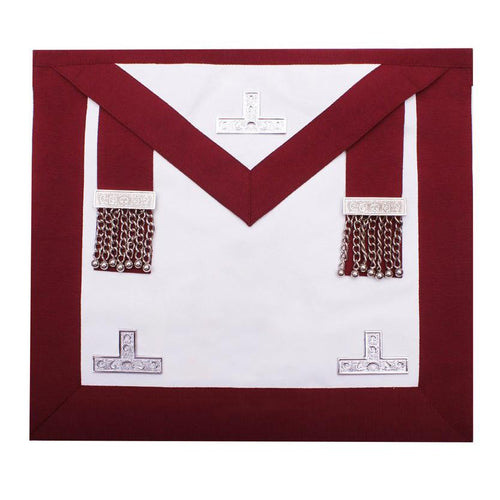 Riaz Impex Masonic Aprons Provincial Steward Craft Apron – Maroon Silver