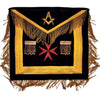 Right Worshipful Malta Regulation Apron – Black with Red Maltese Cross