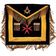 Right Worshipful Malta Regulation Apron – Black with Red Maltese Cross