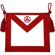 Royal Arch Chapter Apron – Red Triple Tau Insignia with Cords