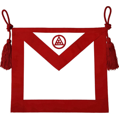Riaz Impex Masonic Aprons Royal Arch Chapter Apron – Red Triple Tau Insignia with Cords