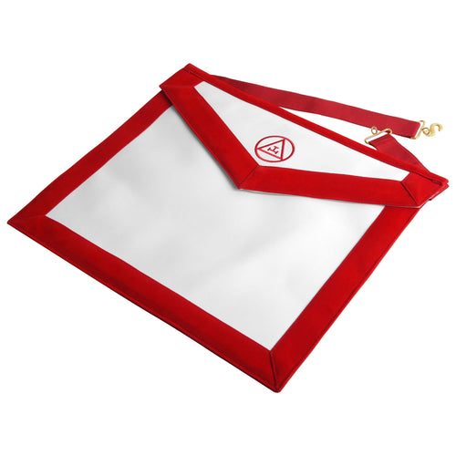 Riaz Impex Masonic Aprons Royal Arch Chapter Apron – Red with Triple Tau Insignia