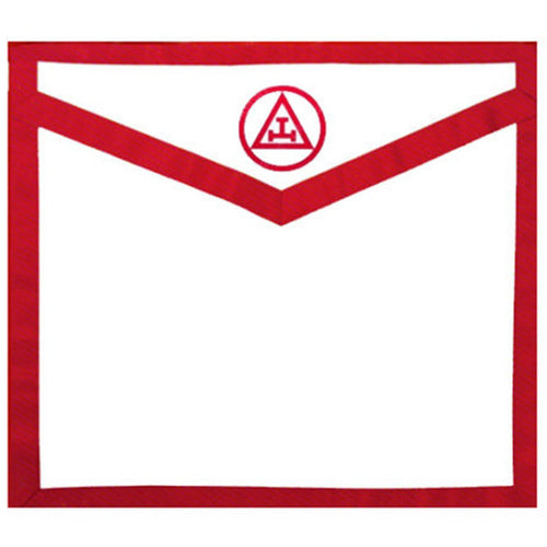 Riaz Impex Masonic Aprons Royal Arch Chapter Apron – White with Red Triple Tau