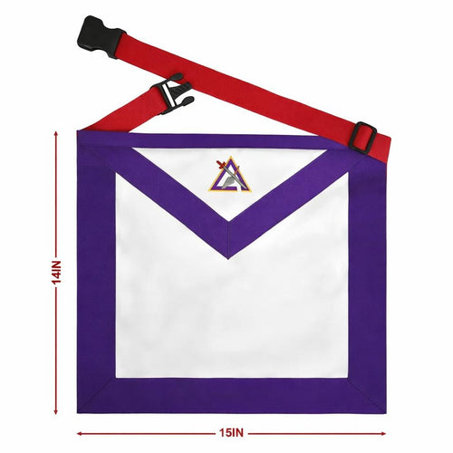Riaz Impex Masonic Aprons Royal Arch Chapter & Council Apron – Reversible Double-Sided Purple & Red Ribbon