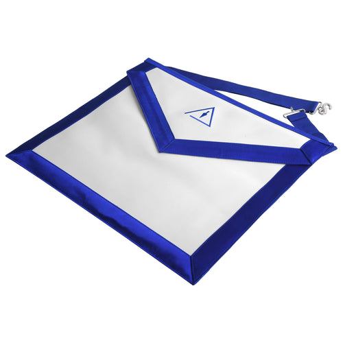 Riaz Impex Masonic Aprons Royal & Select Masters Council Apron – White & Blue Embroidery
