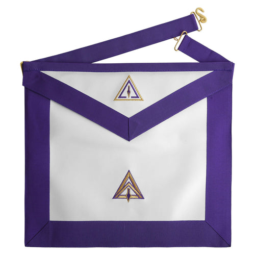 Riaz Impex Masonic Aprons Royal & Select Masters Council Apron – White & Purple Various Materials