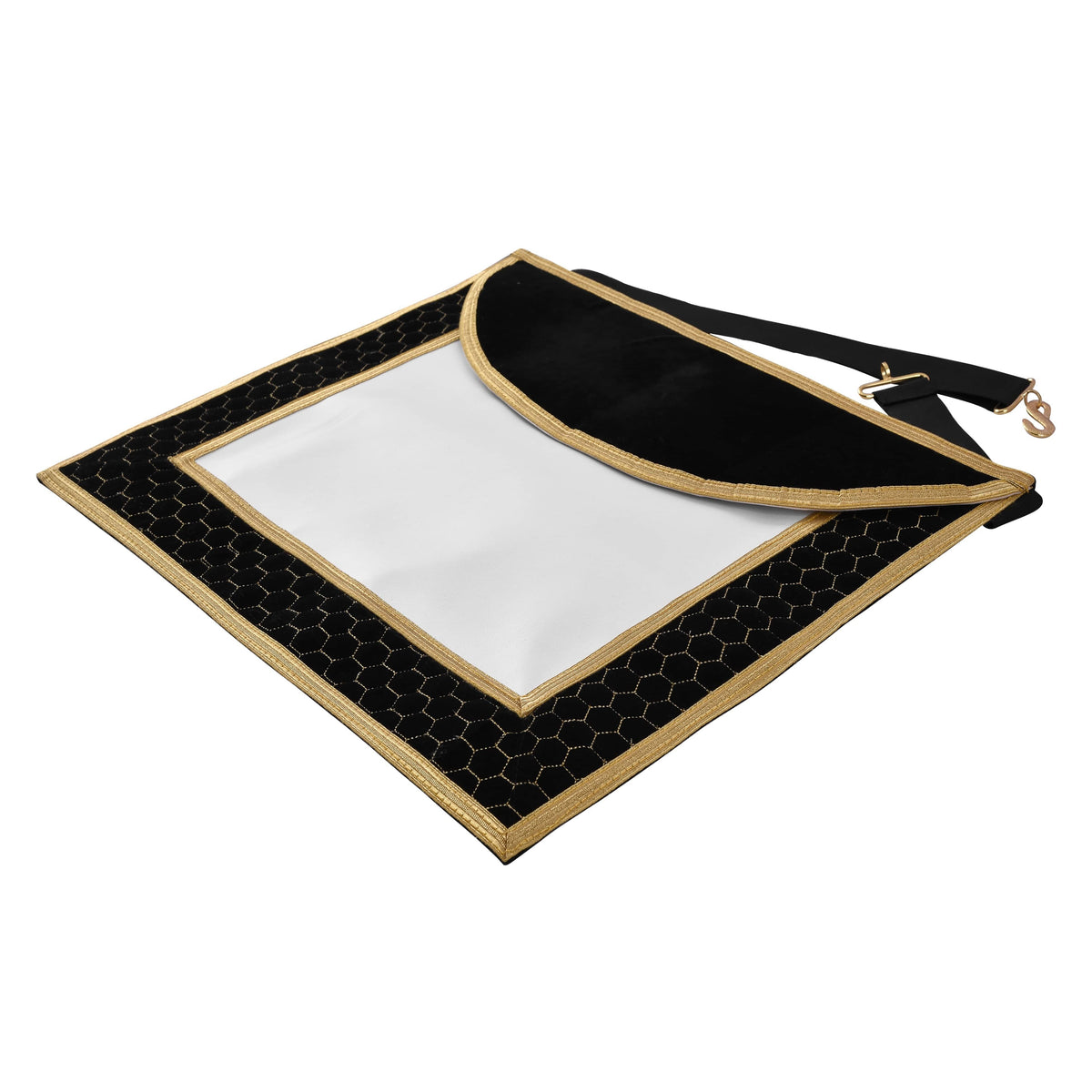 Riaz Impex Masonic Aprons Scottish Rite Apron – Black Velvet With Gold Machine Embroidery