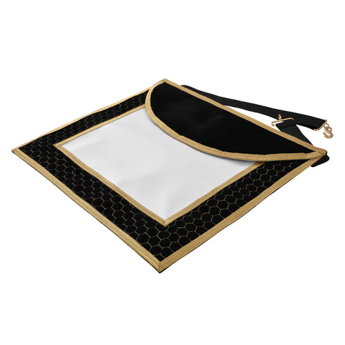 Riaz Impex Masonic Aprons Scottish Rite Apron – Black Velvet With Gold Machine Embroidery