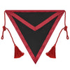Scottish Rite Apron – Triangular Black Hand Embroidery With Red Ribbon & Tassels