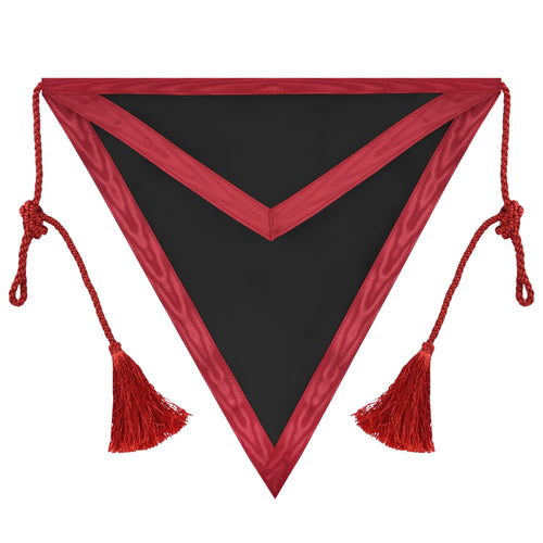 Riaz Impex Masonic Aprons Scottish Rite Apron – Triangular Black Hand Embroidery With Red Ribbon & Tassels