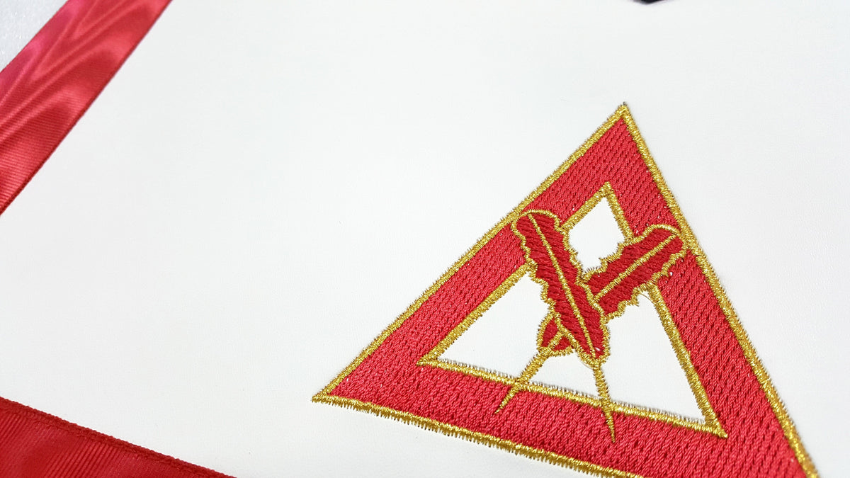 Riaz Impex Masonic Aprons Secretary Royal Arch Chapter Officer Apron – Red Machine Embroidery