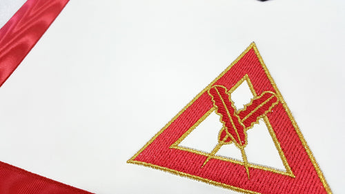 Riaz Impex Masonic Aprons Secretary Royal Arch Chapter Officer Apron – Red Machine Embroidery