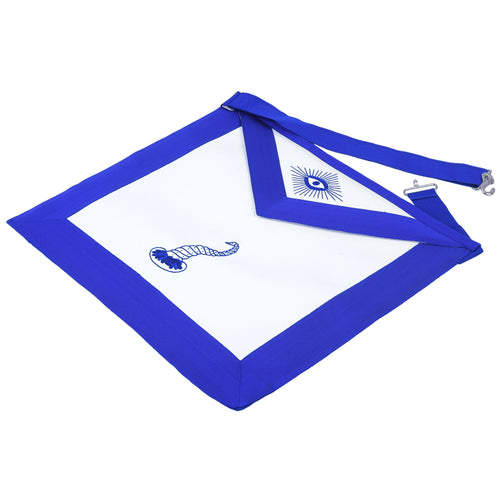 Riaz Impex Masonic Aprons Senior Steward Blue Lodge Officer Apron – Machine Embroidery
