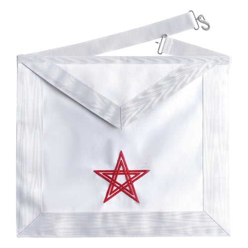 Riaz Impex Masonic Aprons Synthetic 28th Degree Scottish Rite Apron – All White Knight of the Sun