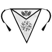 32nd Degree Scottish Rite Apron – Triangular White & Black Printed Emblem With Tassels