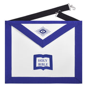 Chaplain Blue Lodge Officer Apron – Royal Blue With Black Waist Belt