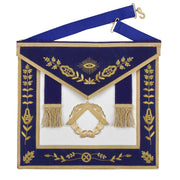 Grand Master Blue Lodge Apron – Royal Blue Velvet With Gold Metal Badge