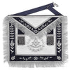 Grand Past Master Blue Lodge Apron – Blue Velvet With Silver Rayon Fringe