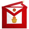 High Priest Royal Arch Chapter Apron – Red Velvet & Gold Hand Bullion Embroidery