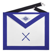 Marshal Blue Lodge Officer Apron – Royal Blue With Silver Plated Snake fitting