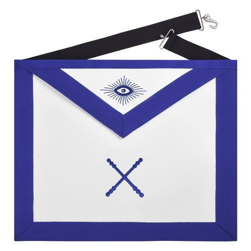 Riaz Impex Masonic Aprons Synthetic Marshal Blue Lodge Officer Apron – Royal Blue With Silver Plated Snake fitting