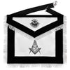 Master Mason Blue Lodge Apron – Black Velvet With Silver Machine Embroidery