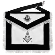 Master Mason Blue Lodge Apron – Black Velvet With Silver Machine Embroidery