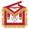 Master Mason Blue Lodge Apron – Red Ribbon With Wreath & Golden Fringe