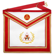 Past Grand High Priest Royal Arch Chapter Apron – Red Velvet With Gold Wreath