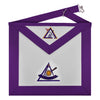 Past Illustrious Master Council Apron – Purple Ribbon Machine Embroidery