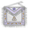 Past Master Blue Lodge Apron – Silver Borders With Silver Fringe
